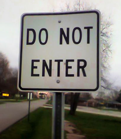Do Nor Enter Sign